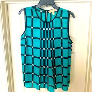 Michael Michael Kors sheer, sleeveless, pleated blouse- size large
